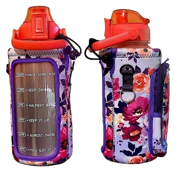 Motivational Water Bottle Zip Phone Holder, key holder Neoprene Wrap  Handle NWT - Picture 1 of 8